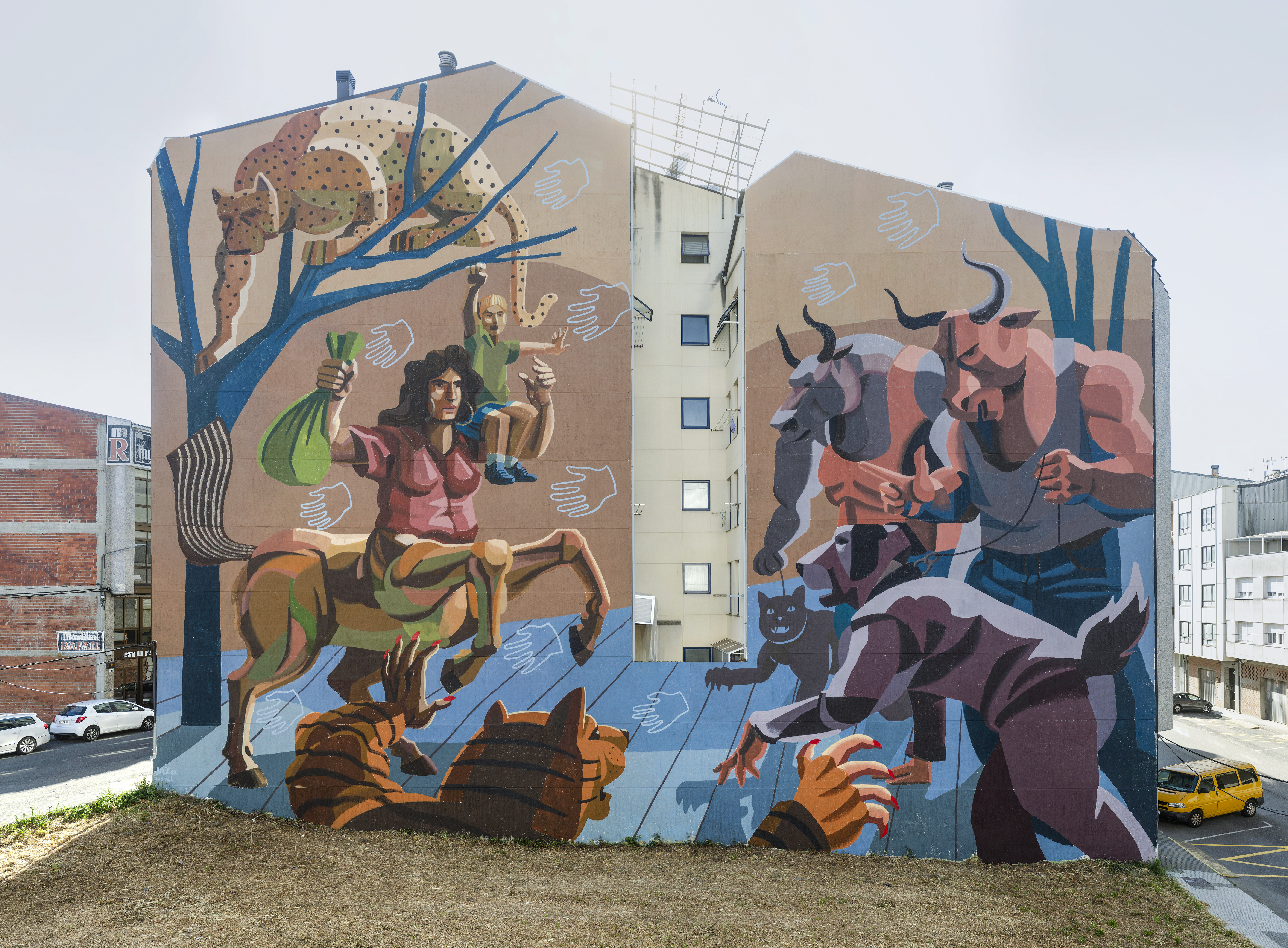 Disfraces de pandemia, vecinos vigilantes y una madre soltera - Mural de Franco Fasoli JAZ - FINAL